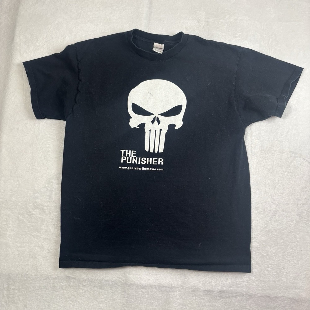 VTG FOTL The Punisher Movie Promo Black Short Sleeve Graphic Shirt‎ Men's XL